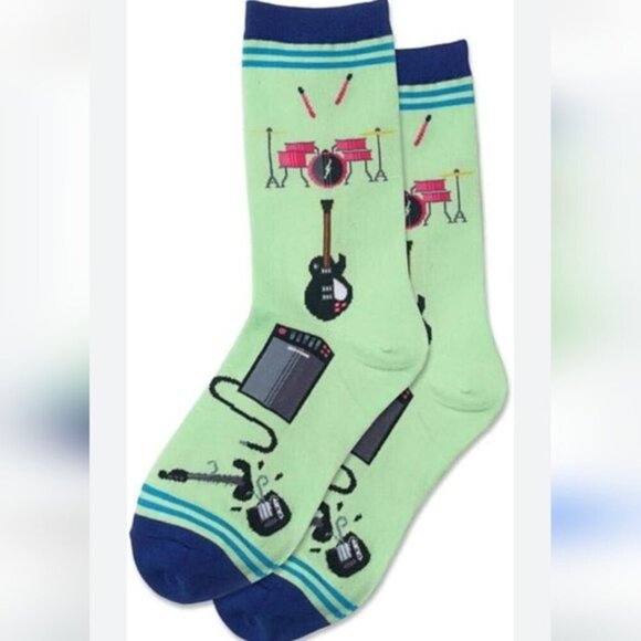 Hotsox Garage Band Socks 1 Pair women's SIZE 4-10 1/2 - Picture 1 of 5